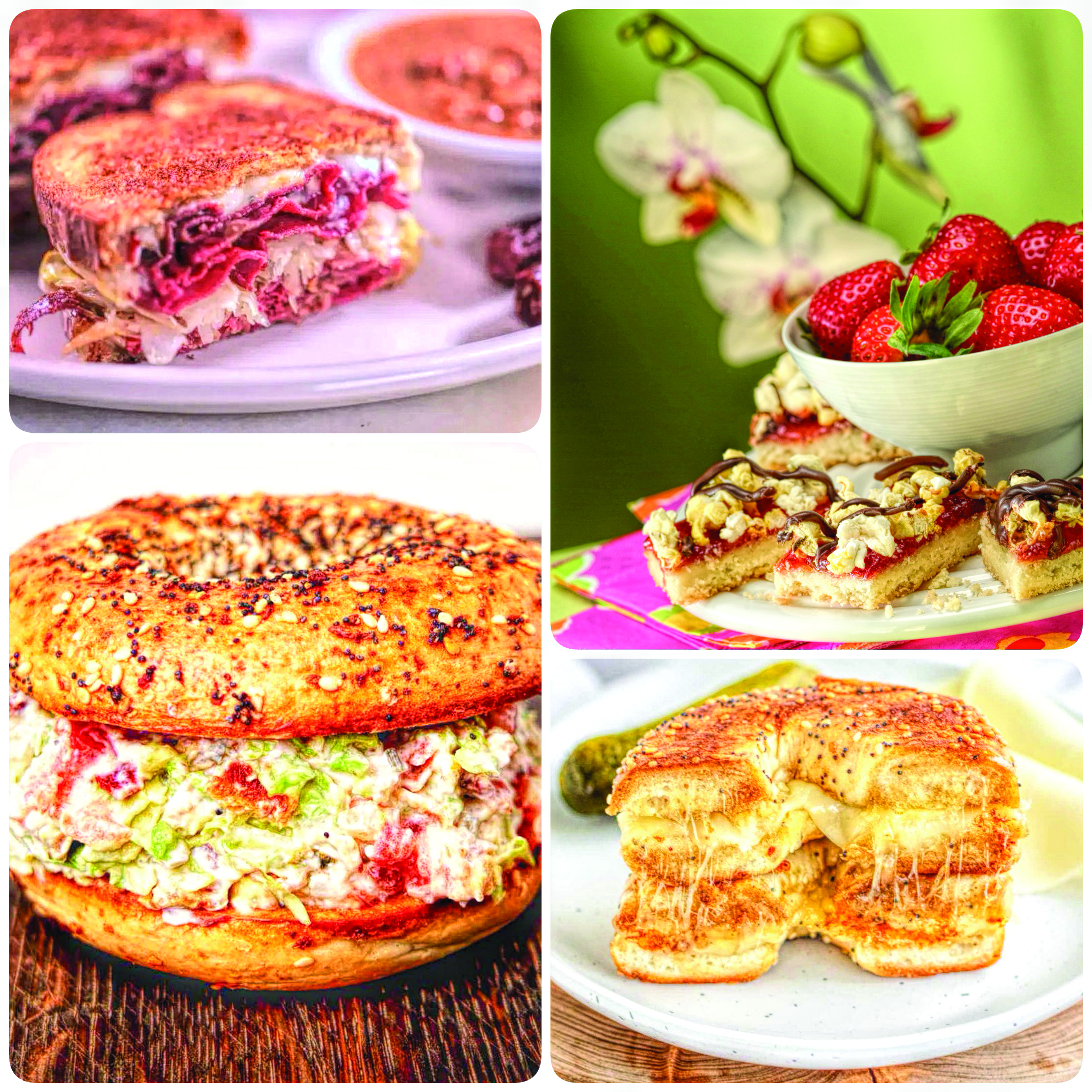 four up collage of photos of the featured recipes.