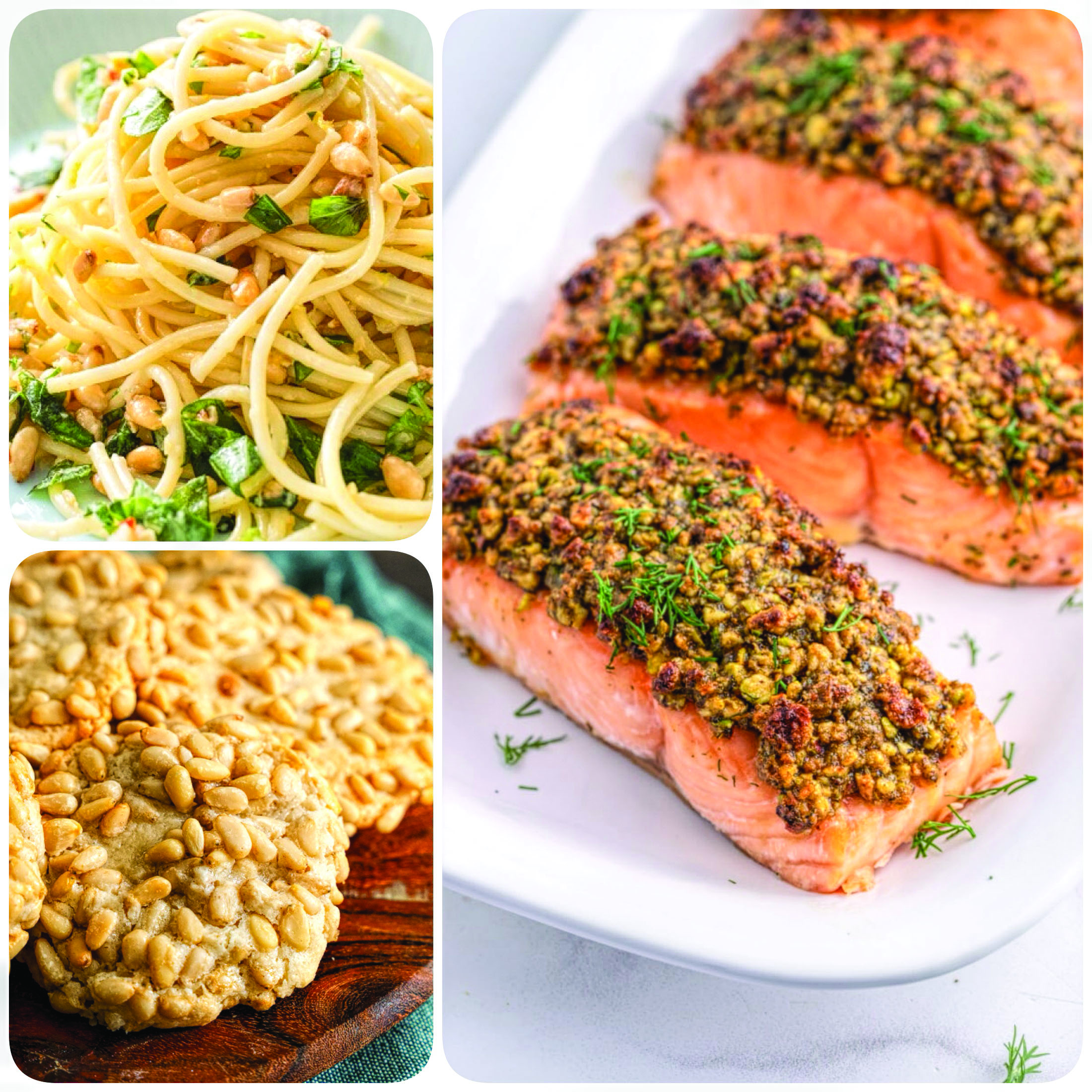 Three up collage of the foods in this article's recipes.