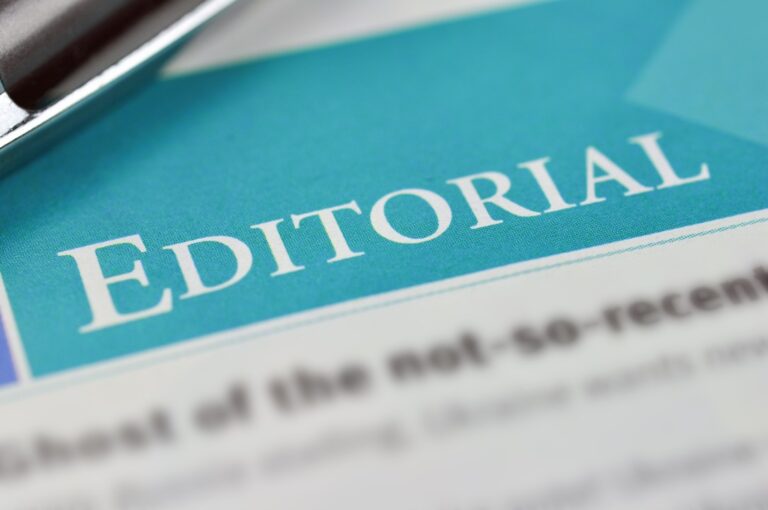 a graphic that reads "Editorial."