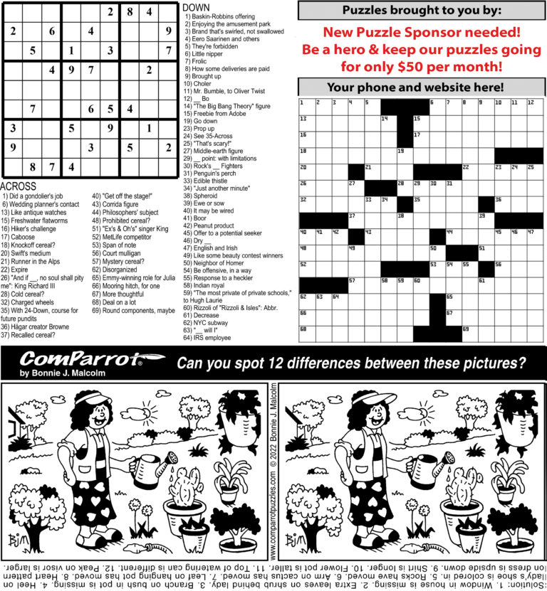 collage of this week's puzzles
