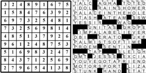 collage of this week's puzzle solutions.