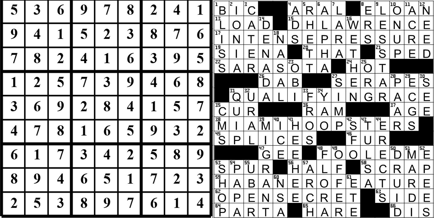 collage of this week's puzzle solutions.