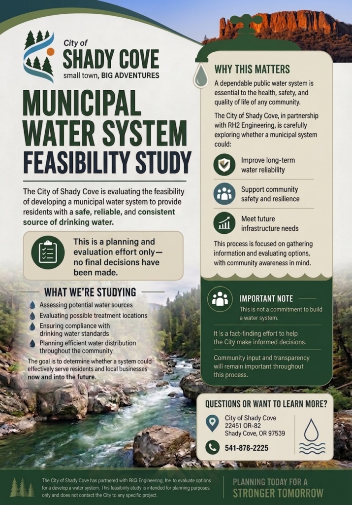 graphic of what the water feasibility study entails.