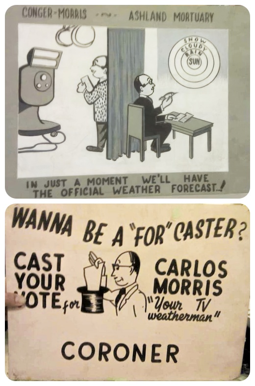 two up collage of advertisements for Carlos Morris.
