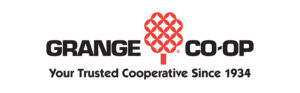 graphic of grange co-op logo reading "Your trusted cooperative since 1934"