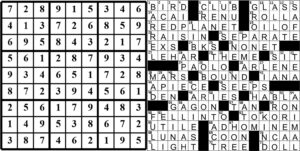 collage of this week's puzzle solutions.