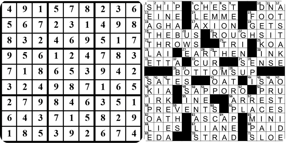collage of this week's puzzle solutions