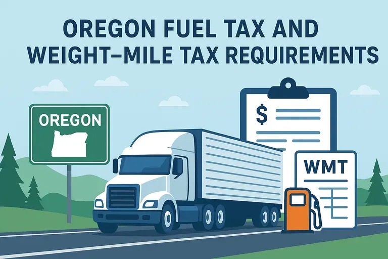 graphic illustrating oregon's fuel tax and weight limit tax.