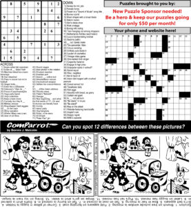 collage of this week's puzzles.
