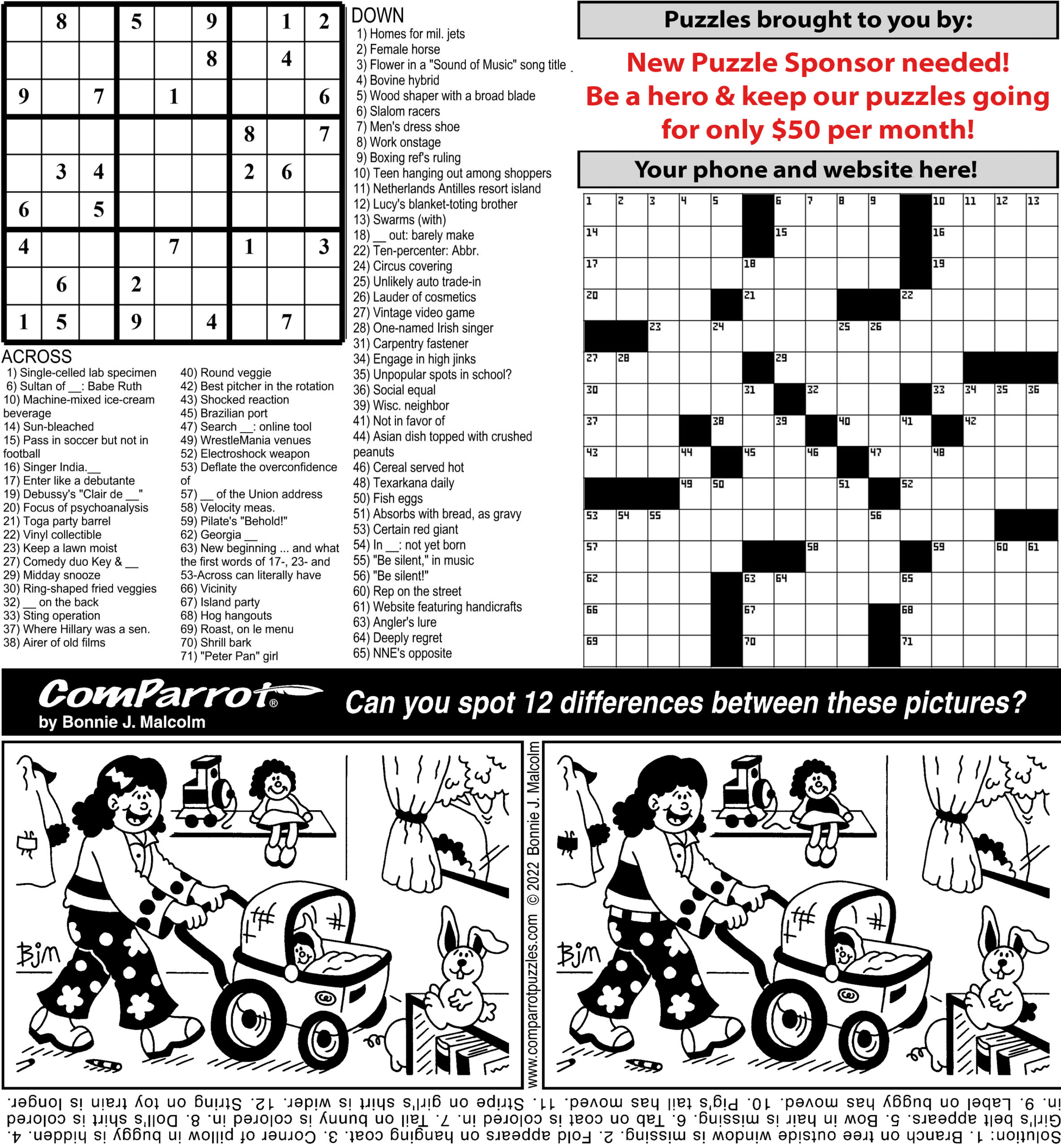 collage of this week's puzzles.