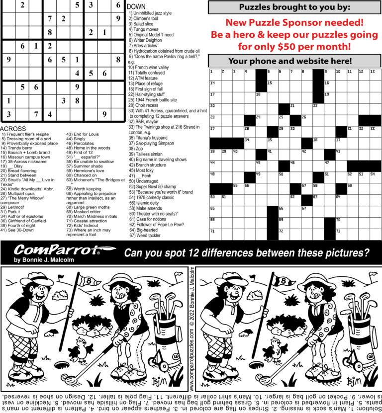 collage of this week's puzzles