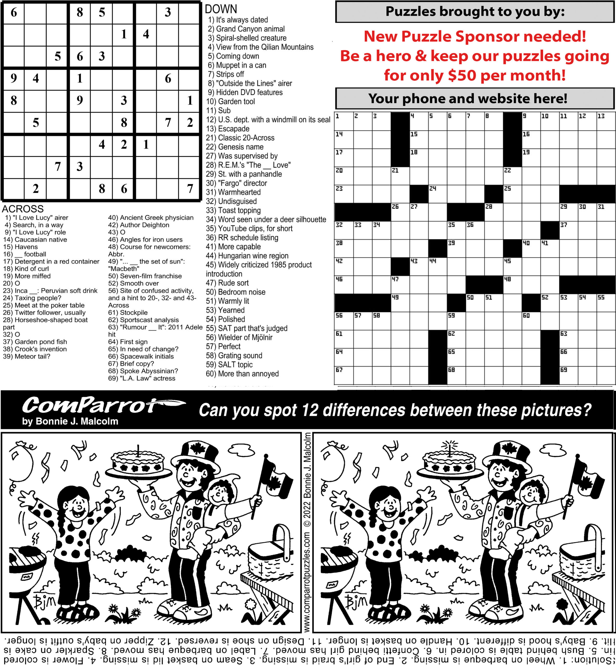 collage of this week's puzzles.