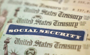 photo of the top of a social security check.