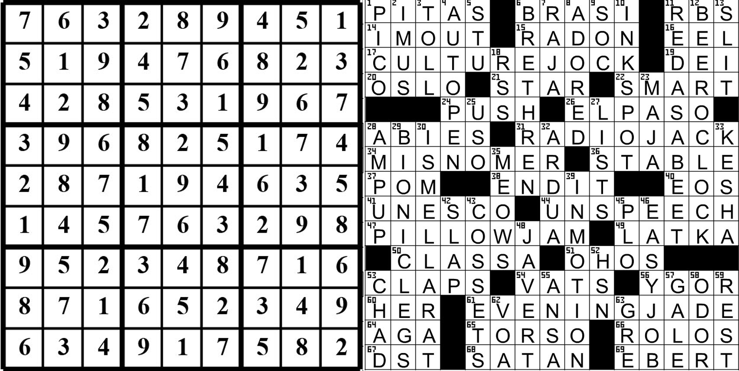 collage of this week's puzzle solutions