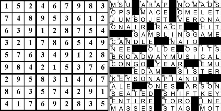 collage of this weeks puzzle solutions.