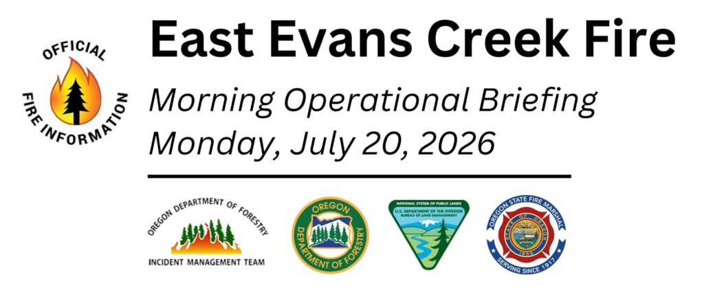 graphic for a wildfire briefing showing multiple agency logos.