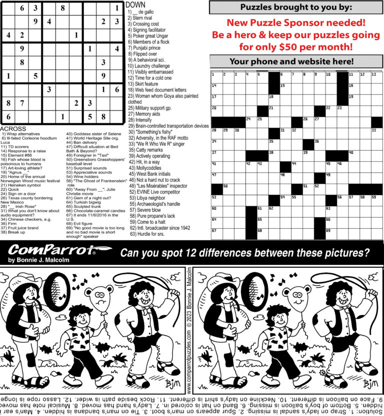 collage of this week's puzzles