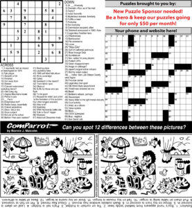 collage of this week's puzzles