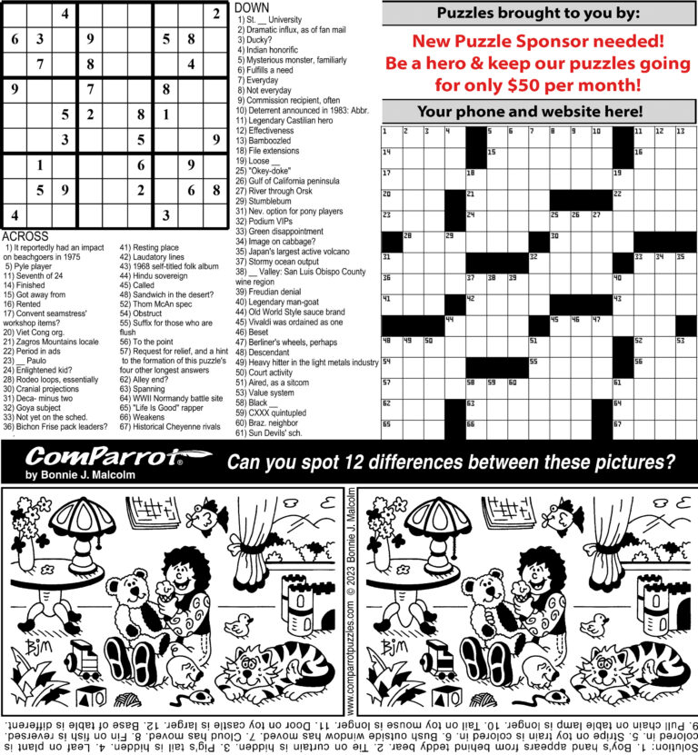 collage of this week's puzzles