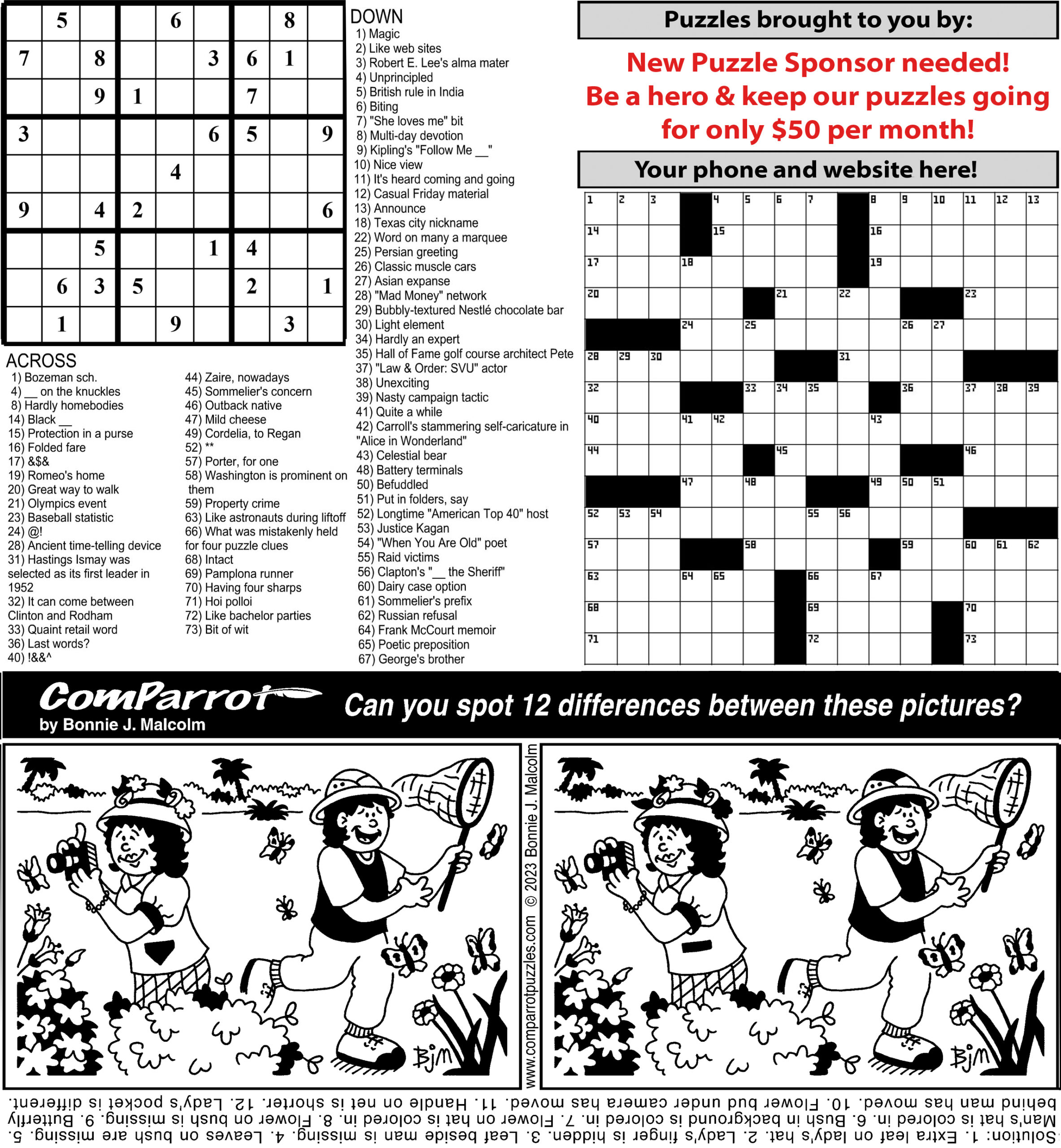 collage of this week's puzzles.