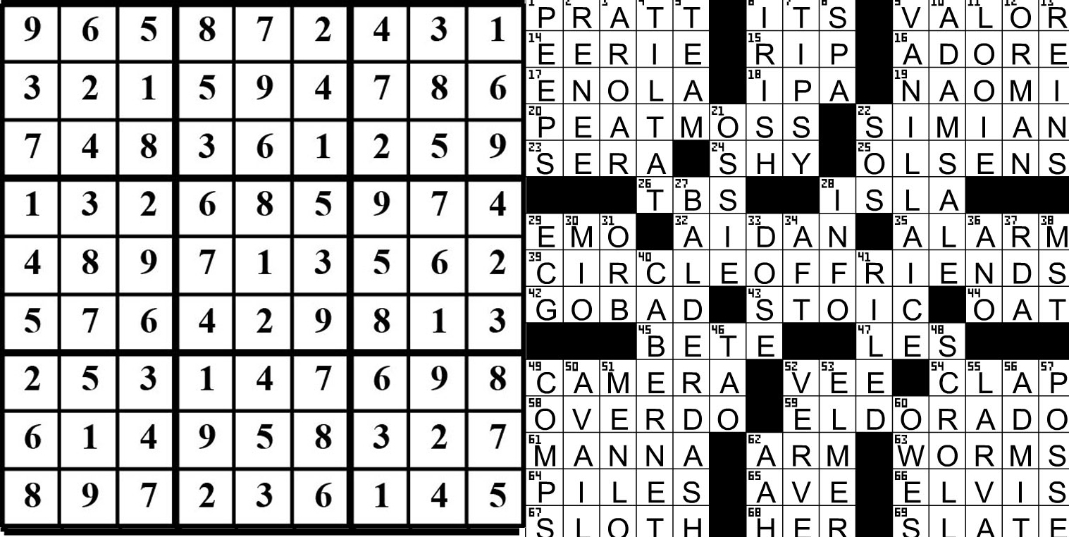 collage of this week's puzzle solutions.