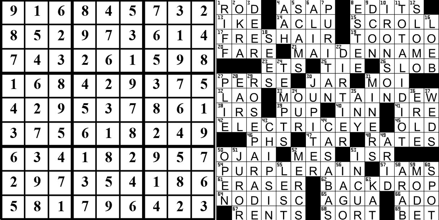 collage of this week's puzzle solutions