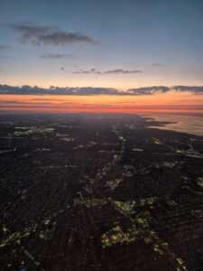 photo from a plane window looking over new york.