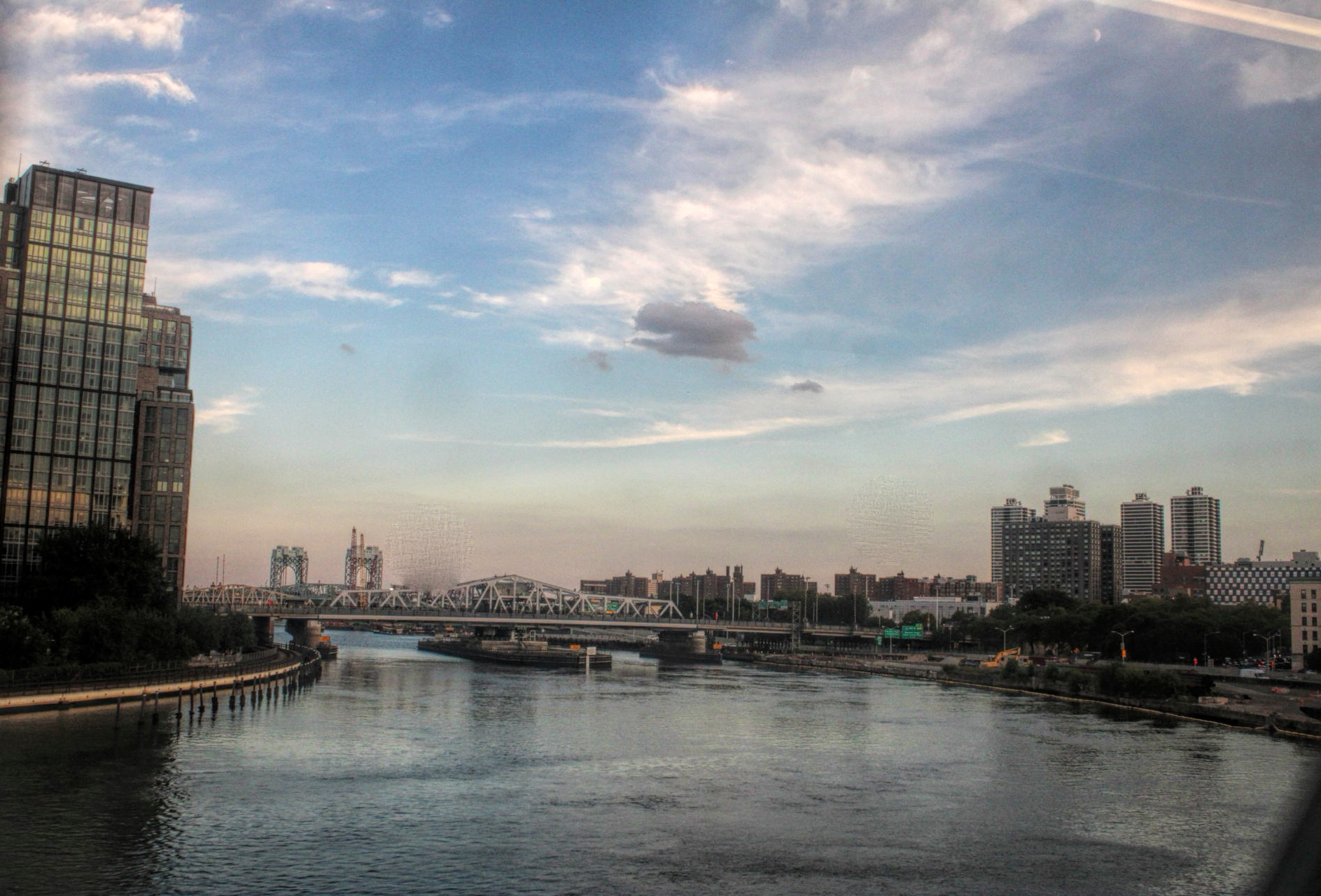 Photo of the hudson river taken from a train.
