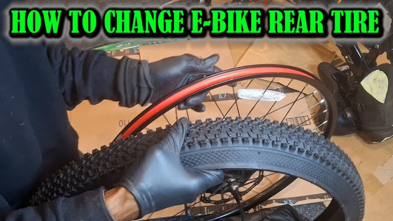 photo of a man changing an ebike tire caption reads "How to change e-bike rear tire"