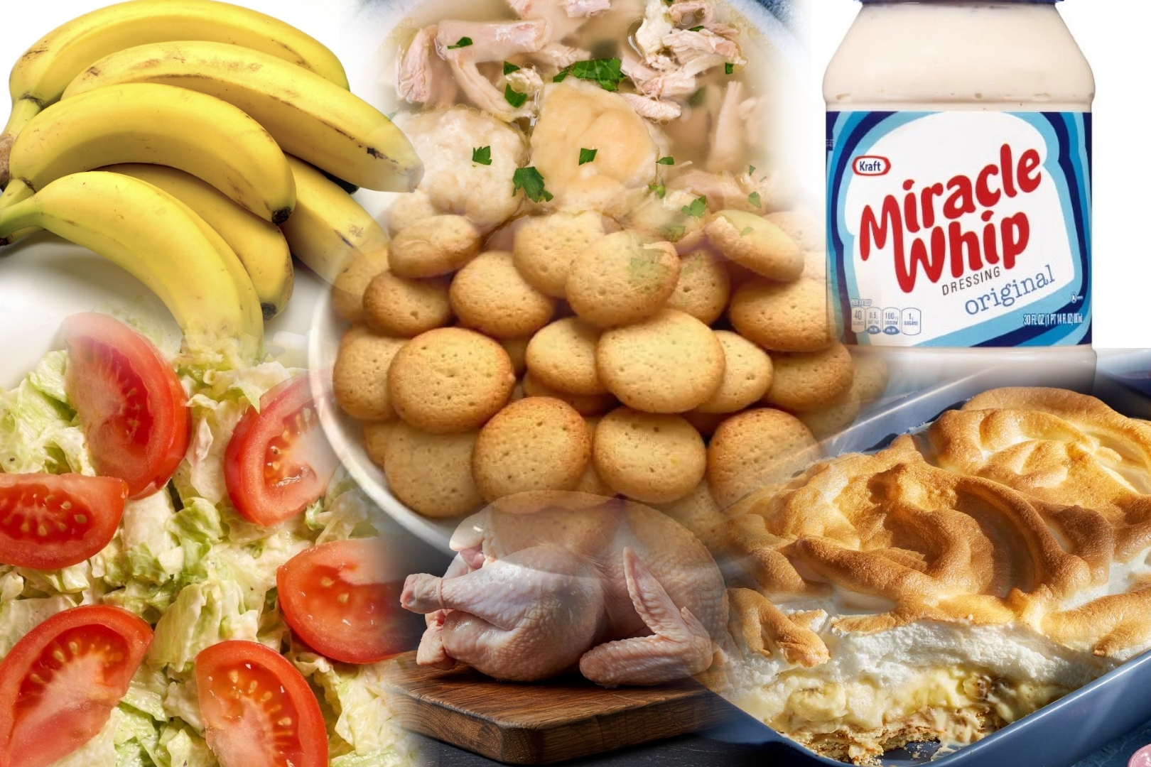 collage of the completed recipes and some ingredients in this week's column.