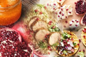 collage of the completed recipe in this week's column and some raw ingredients.