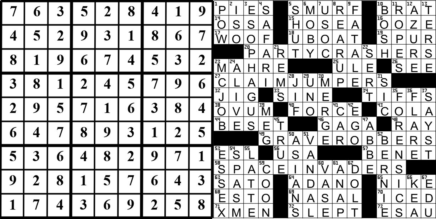 collage of this week's puzzle solutions.