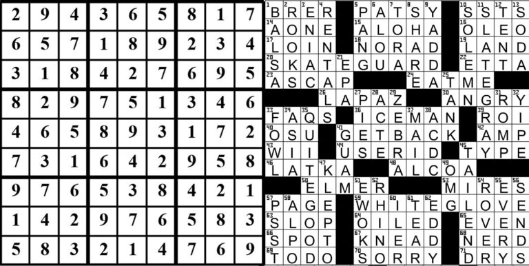 collage of this week's puzzle solutions.