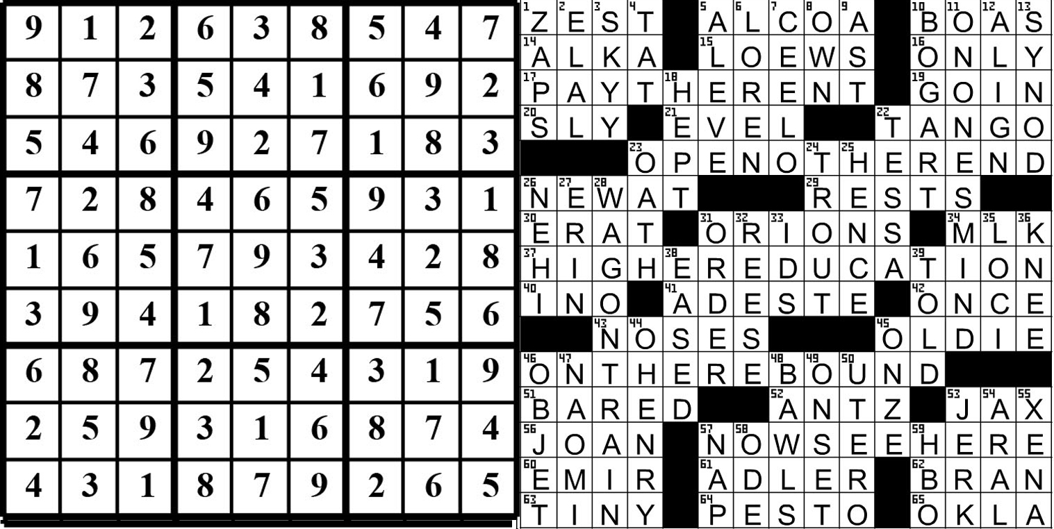 collage of this week's puzzle solutions.