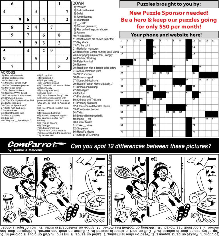 collage of this week's puzzles.