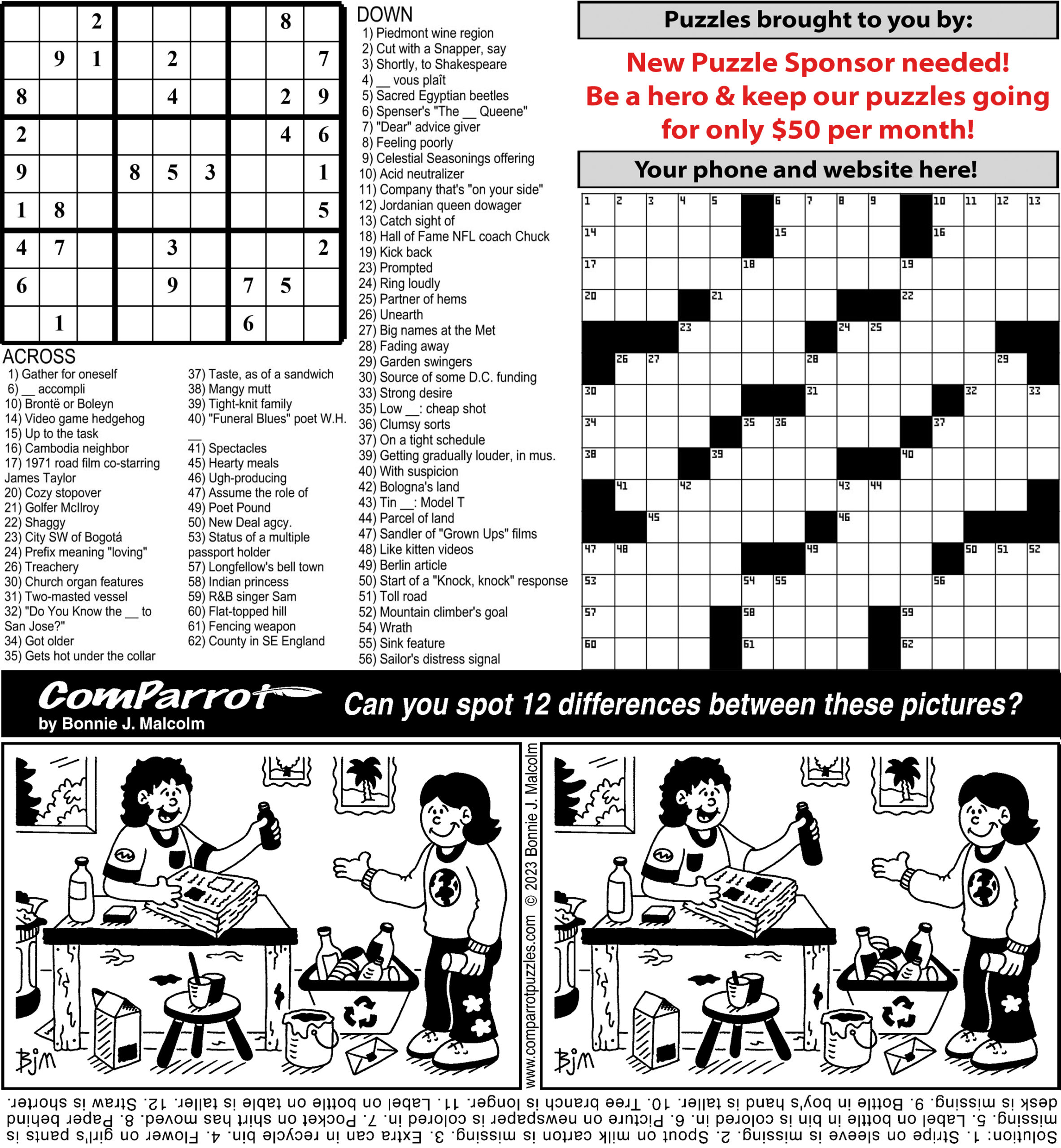 collage of this week's puzzles
