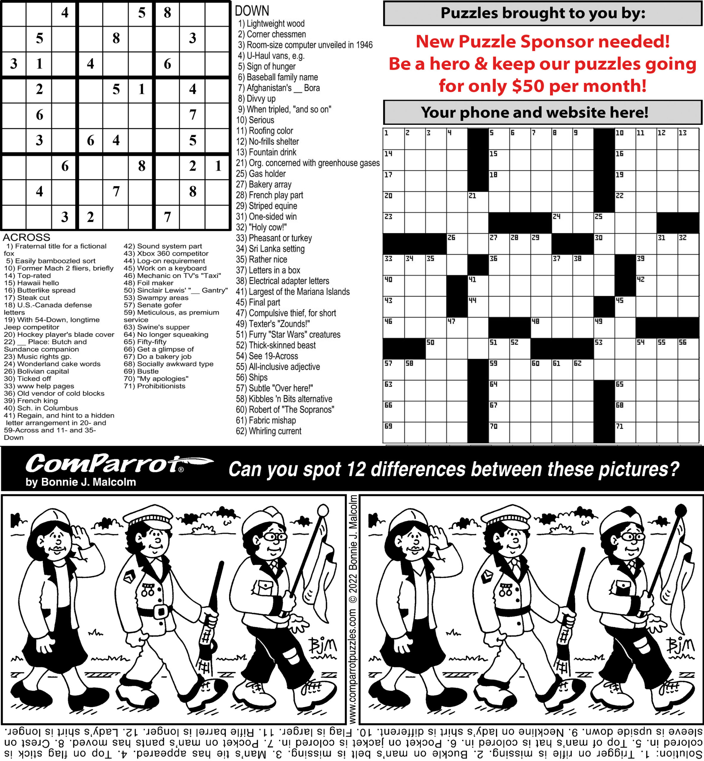 collage of this week's puzzles.