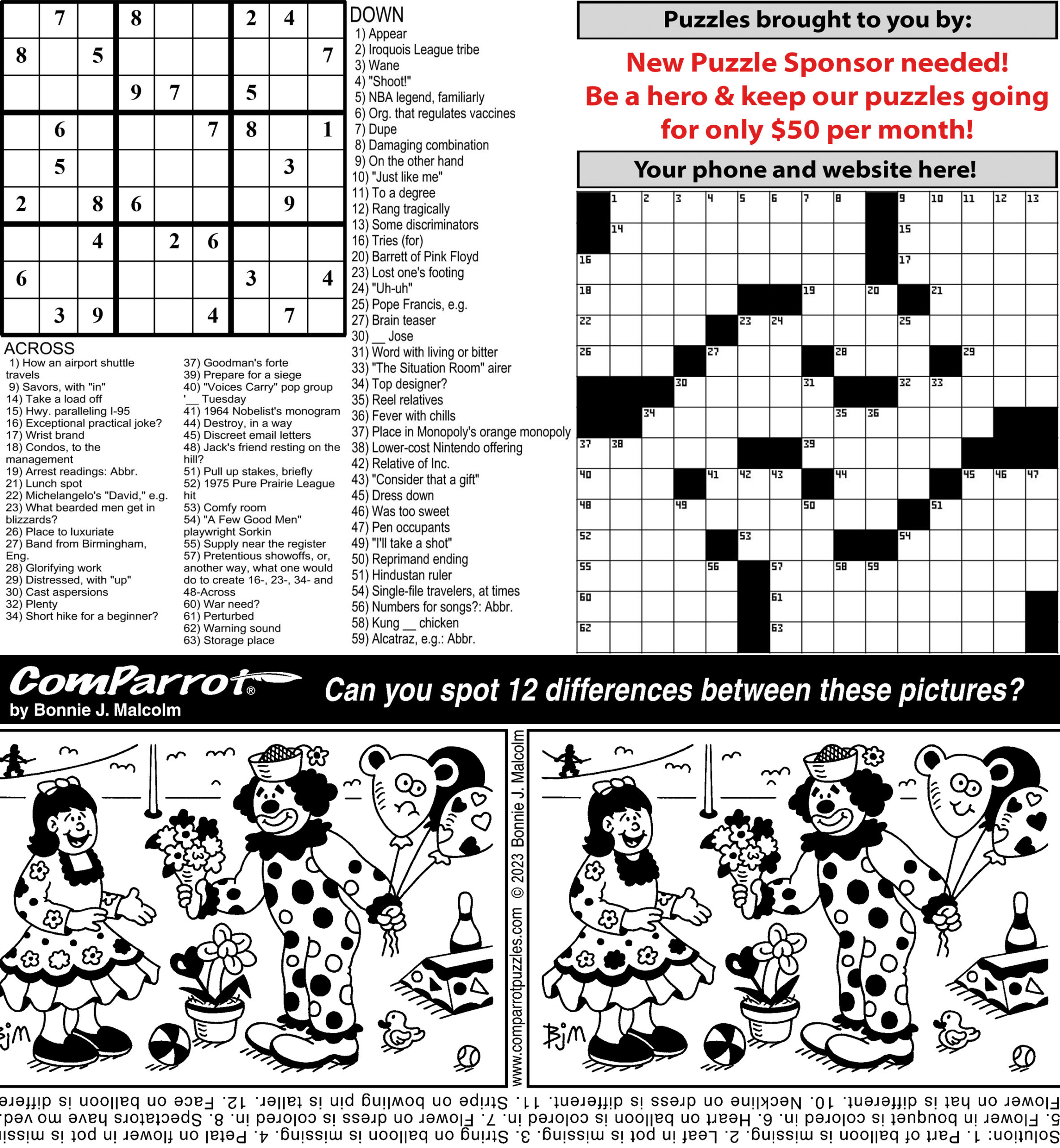 collage of this week's puzzles