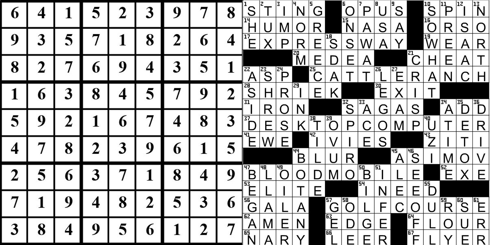 collage of this week's puzzle solutions
