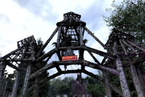 photo of the entrance to a haunted house.